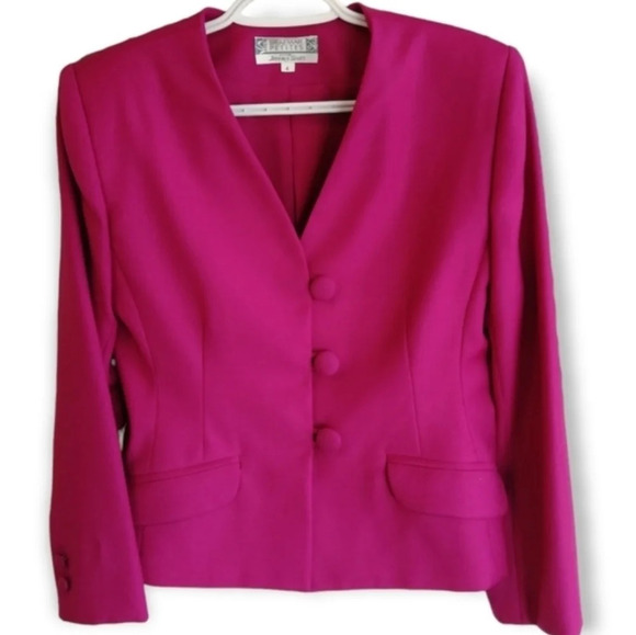 Vintage Braemar by Jeremy Scott Pure Virgin Wool Pink Single Breasted Blazer 4 - Picture 17 of 17
